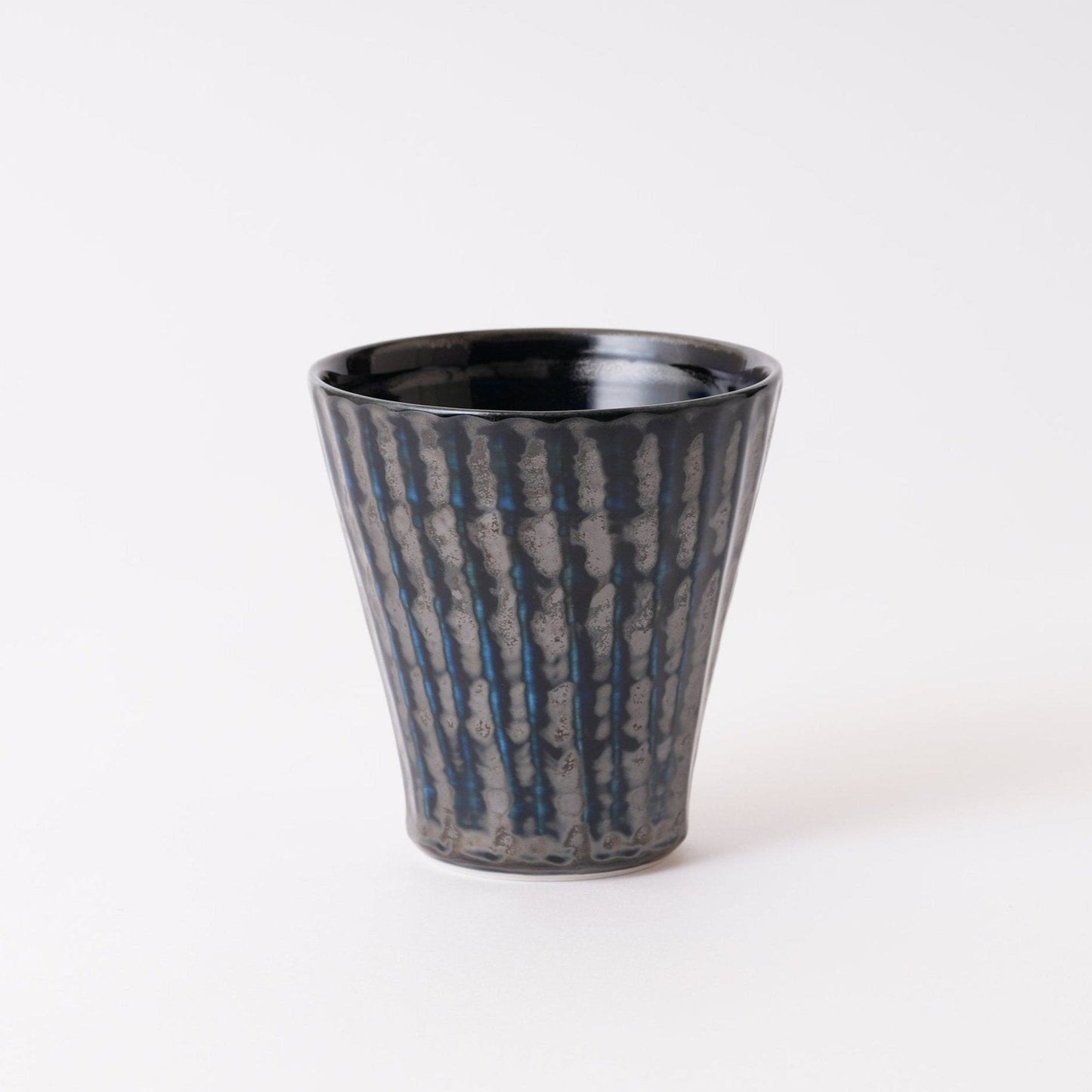 Fukuharu Oil-Drop Glaze Beer Cups Set of 2 (Tenmokuyū, Shinogi)