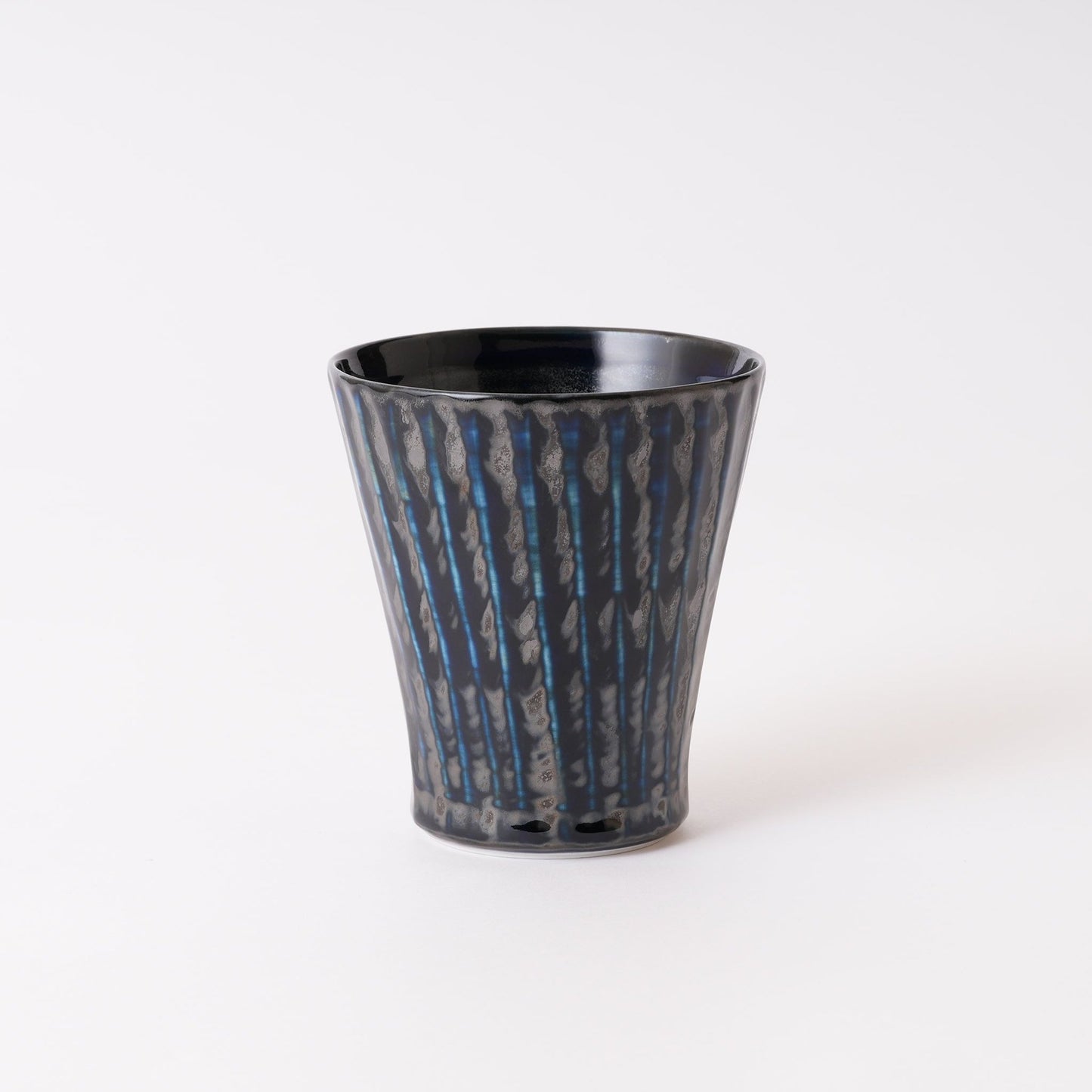 Fukuharu Oil-Drop Glaze Beer Cups Set of 2 (Tenmokuyū, Shinogi)