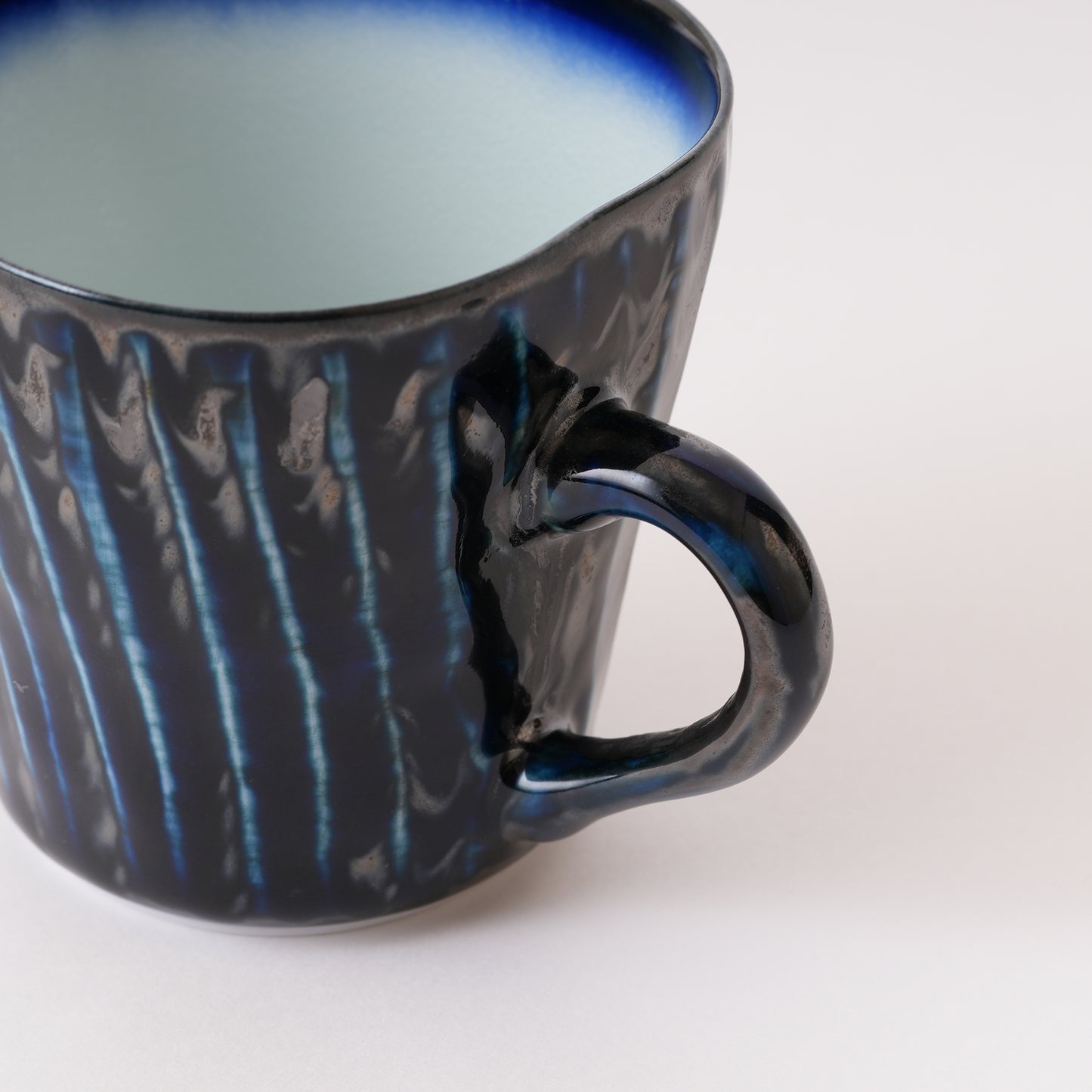 Fukuharu Oil-Drop Glaze Coffee Cups Set of 2 (Tenmokuyū, Kakewake, Shinogi)
