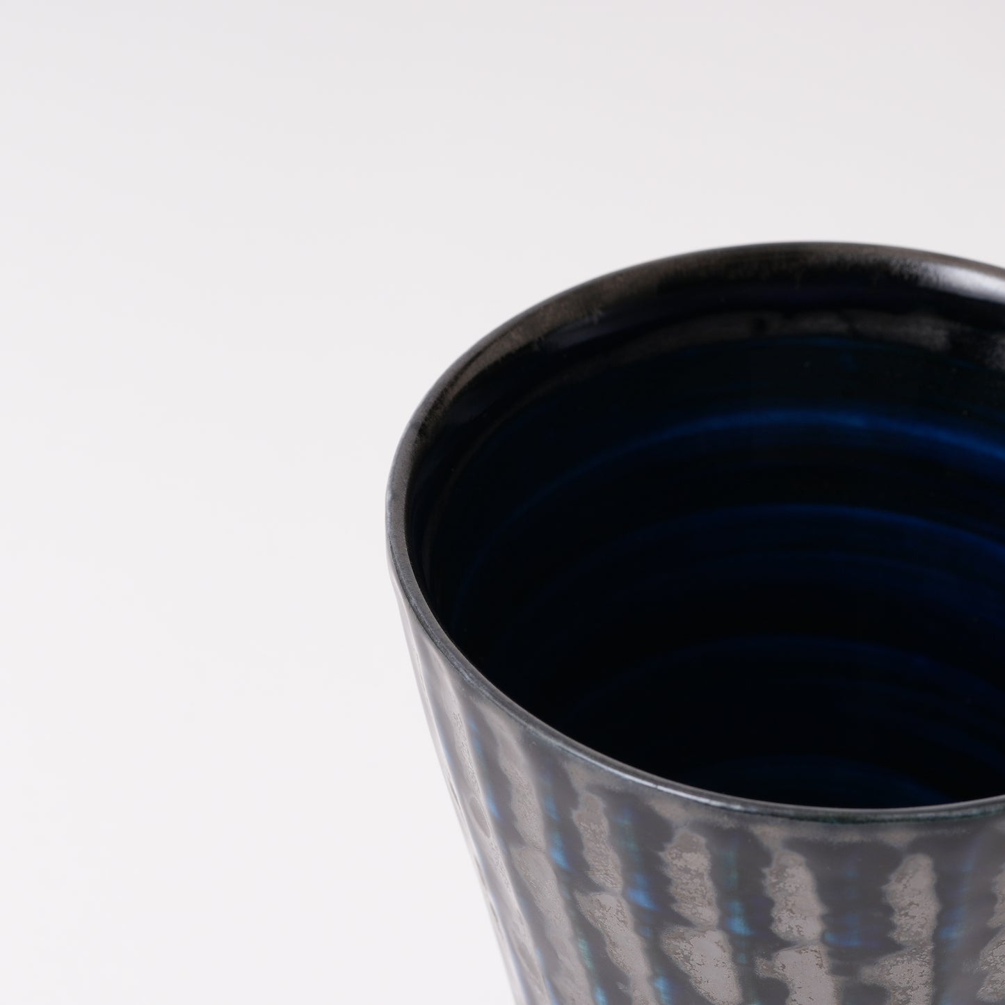 Fukuharu Oil-Drop Glaze Beer Cups Set of 2 (Tenmokuyū, Shinogi)