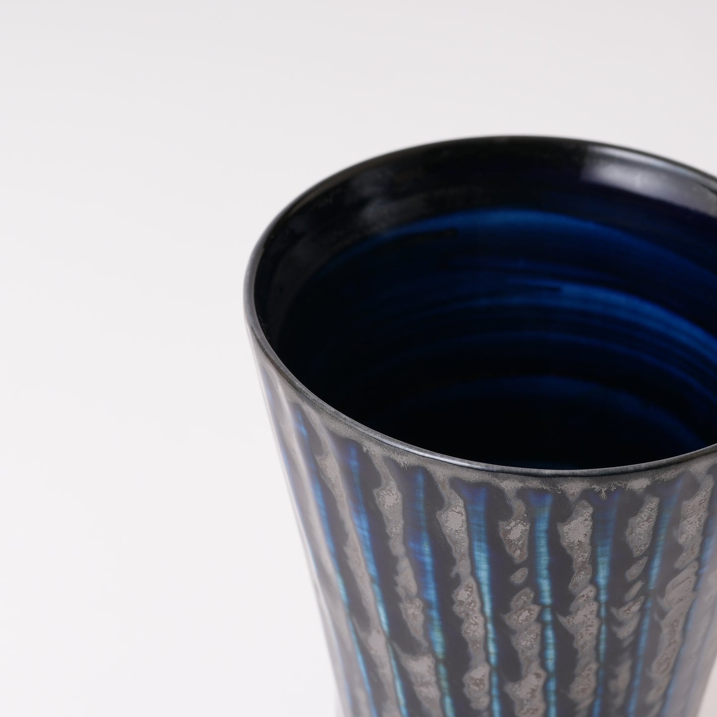 Fukuharu Oil-Drop Glaze Beer Cups Set of 2 (Tenmokuyū, Shinogi)