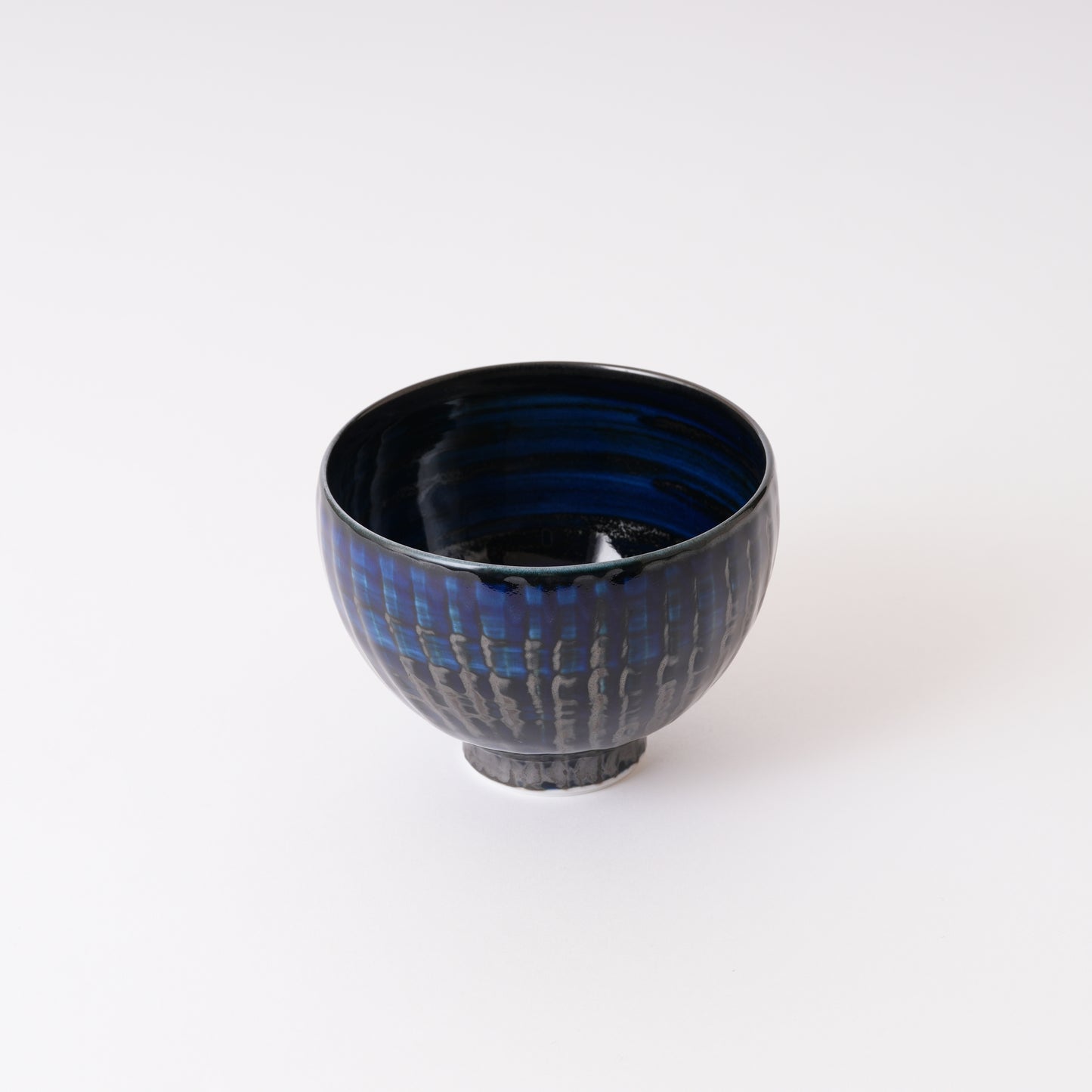 【焼野工房福春】天目釉 カフェオレボウル しのぎ