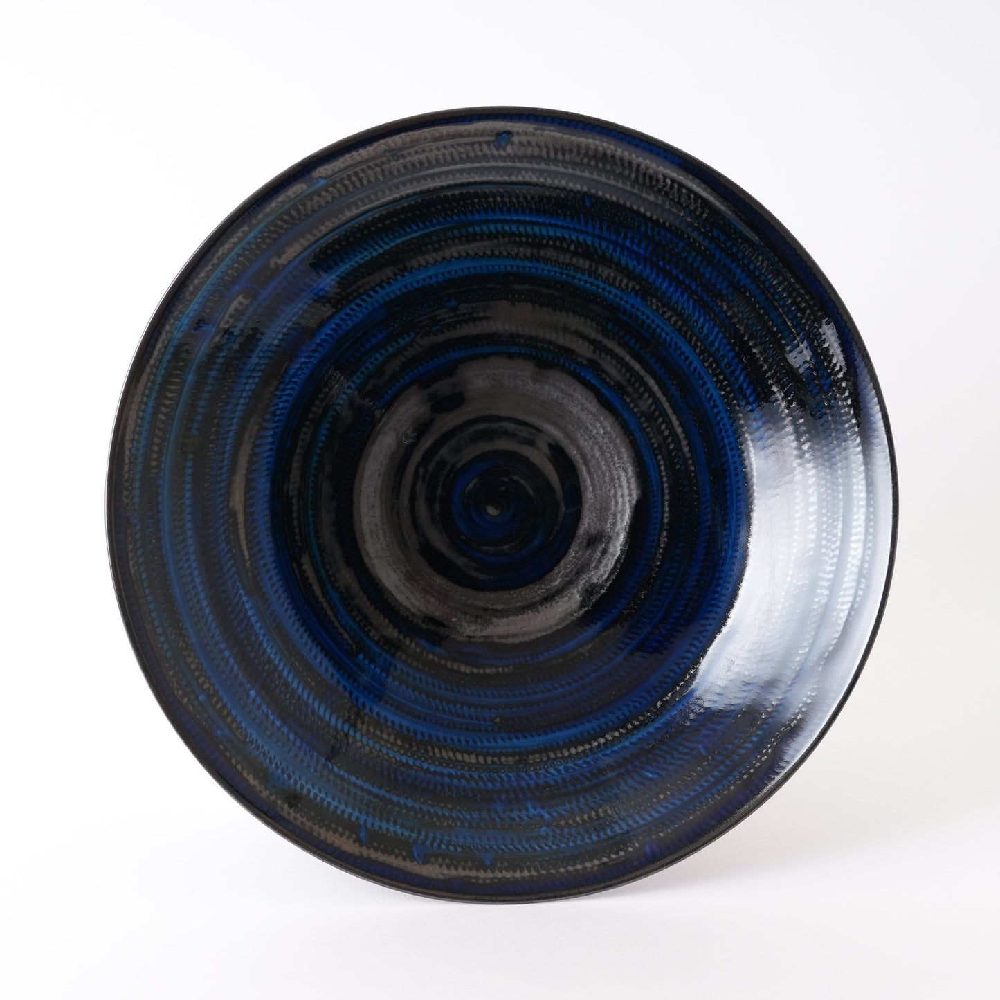 Fukuharu Oil-Drop Glaze Large Plate (Tenmokuyū, Tobikanna)