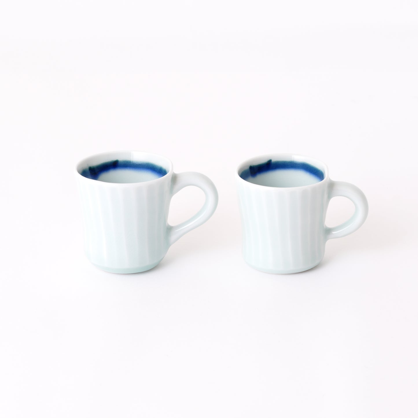 Fukuharu Seihakuji Ridged Demitasse Set of 2 (Shinogi)