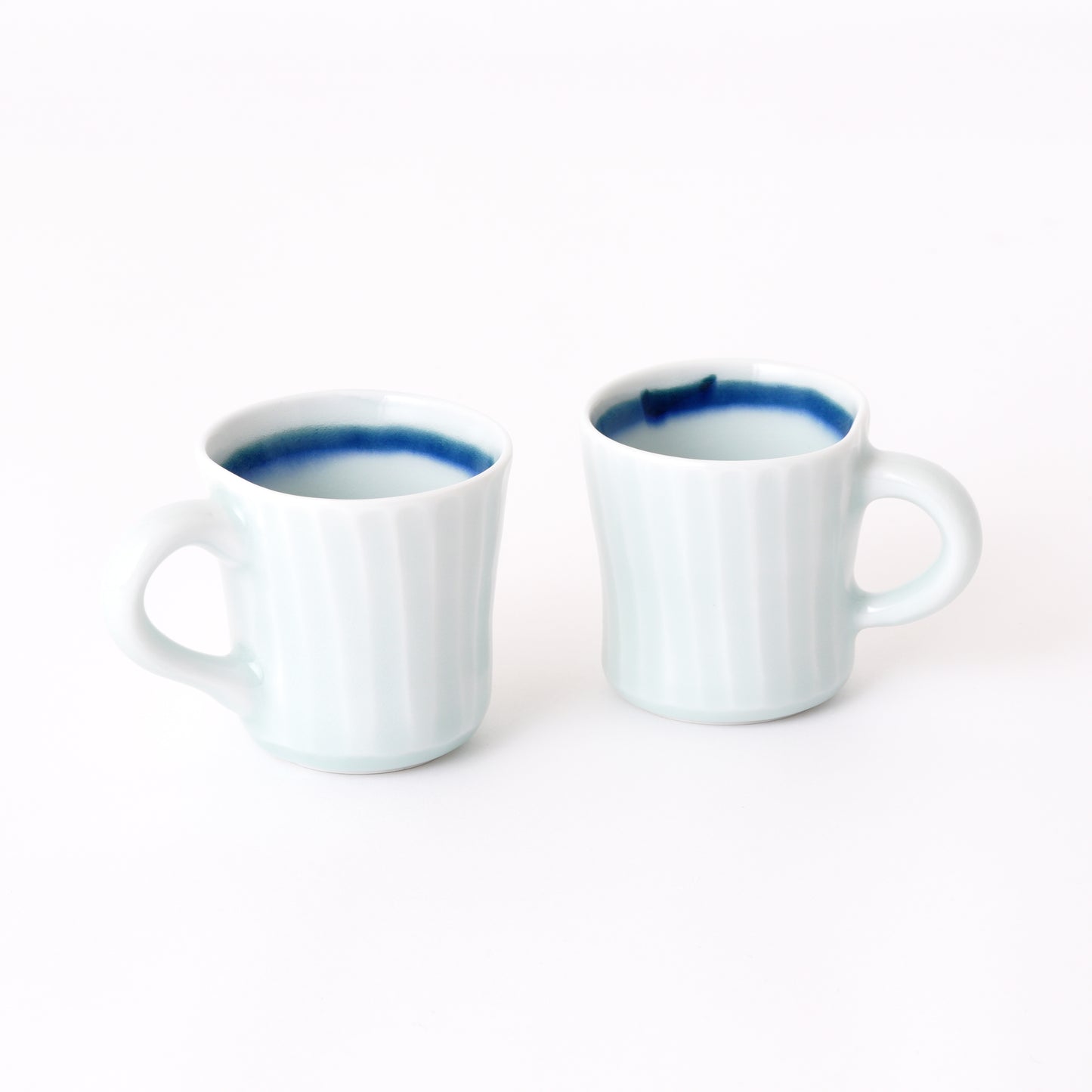 Fukuharu Seihakuji Ridged Demitasse Set of 2 (Shinogi)
