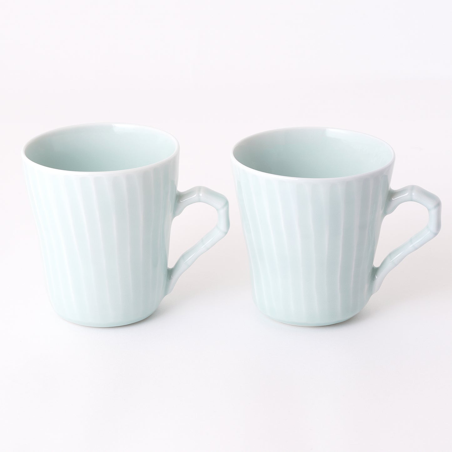 Fukuharu Seihakuji Ridged Mug Set of 2 (Shinogi)