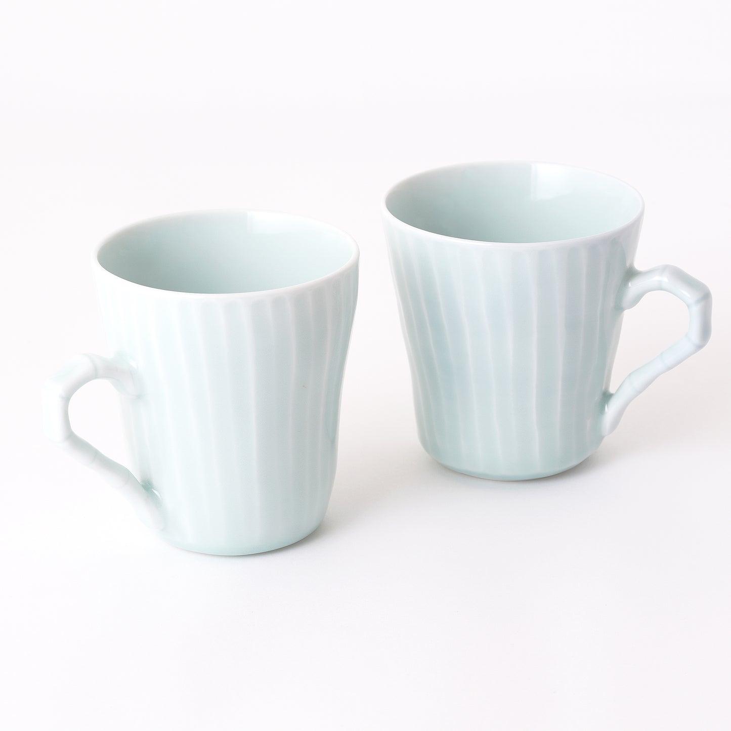 Fukuharu Seihakuji Ridged Mug Set of 2 (Shinogi)