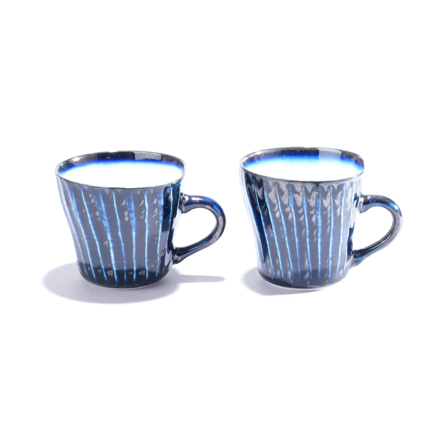 Fukuharu Oil-Drop Glaze Coffee Cups Set of 2 (Tenmokuyū, Kakewake, Shinogi)