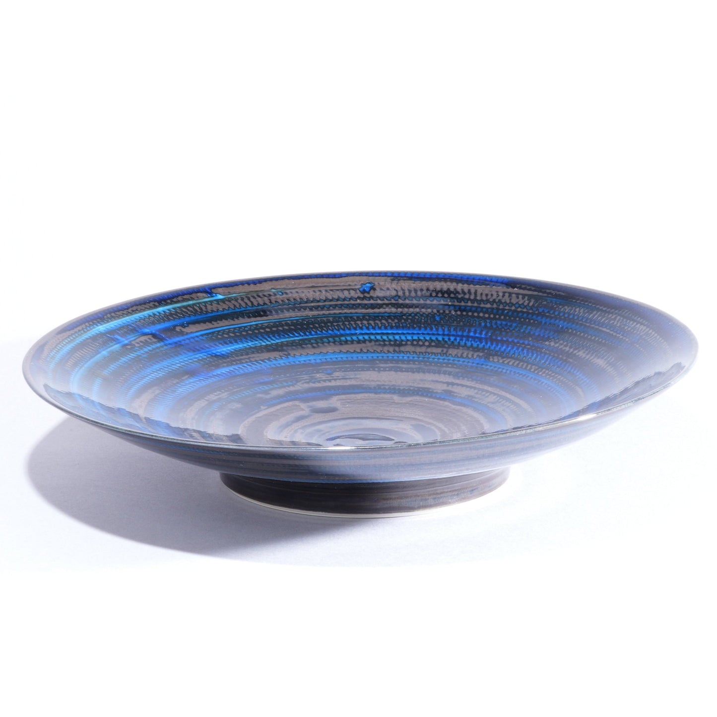 Fukuharu Oil-Drop Glaze Large Plate (Tenmokuyū, Tobikanna)