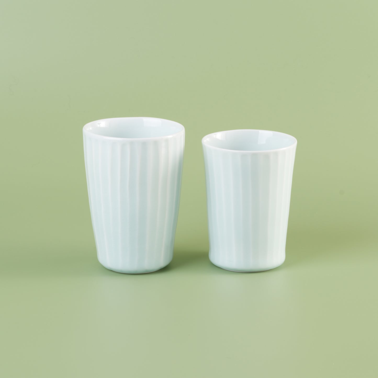 【焼野工房福春】青白磁 しのぎ ビアカップ 2点セット
