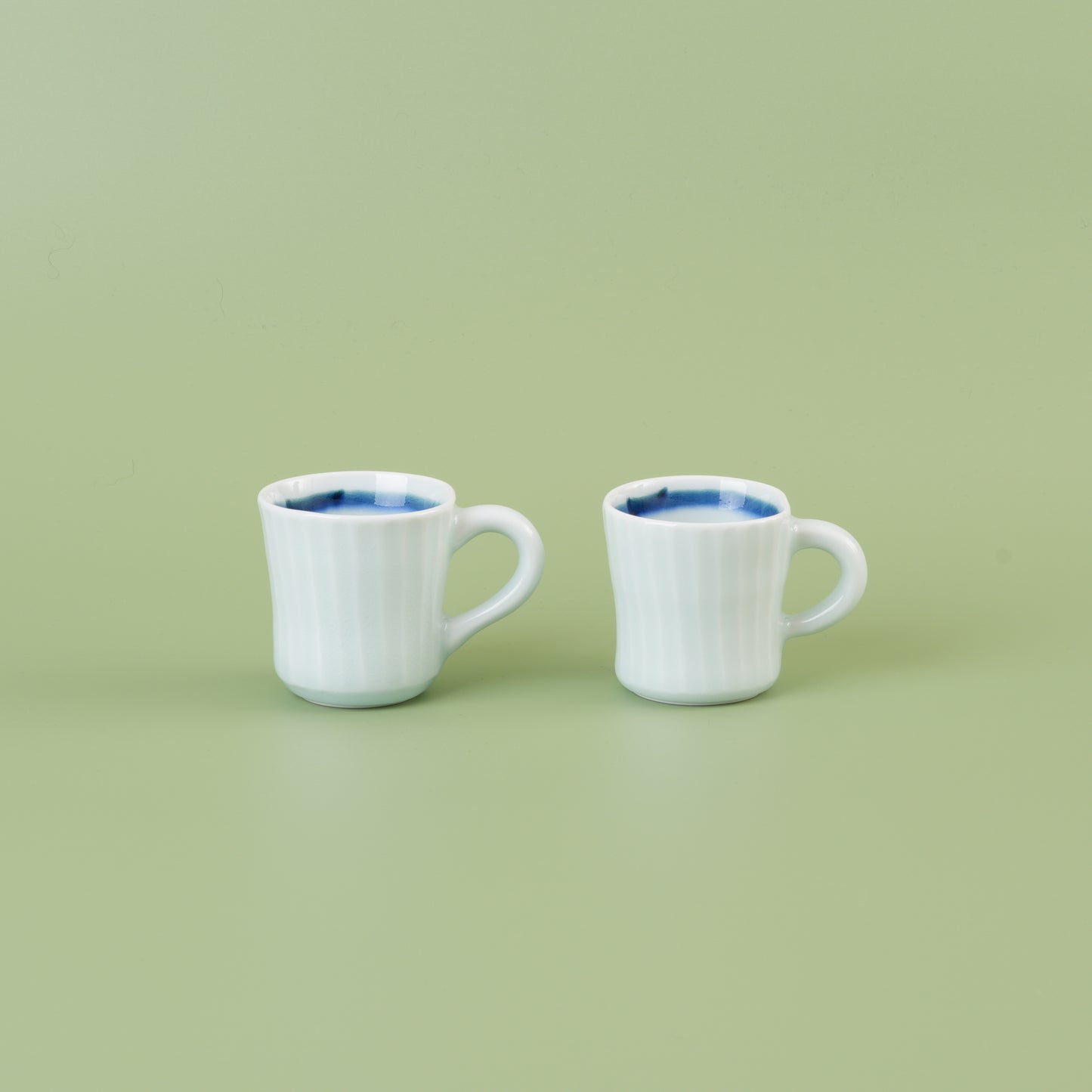 Fukuharu Seihakuji Ridged Demitasse Set of 2 (Shinogi)