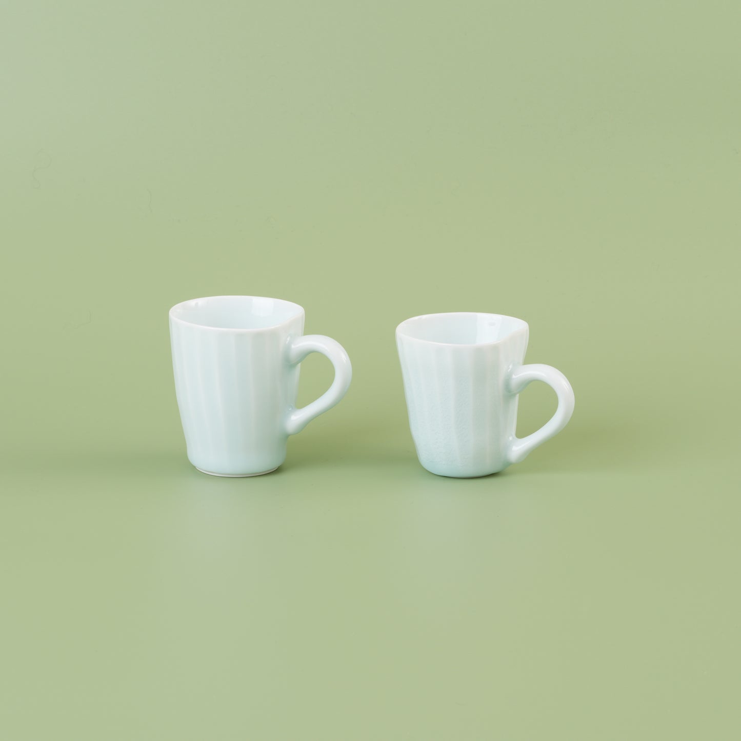 Fukuharu Seihakuji Ridged Demitasse set of 2 (Shinogi)