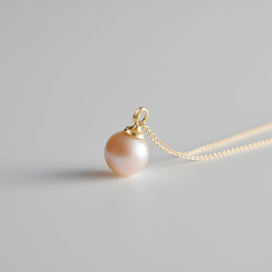 【Lake Biwa Pearls】Pendant Top Round 004