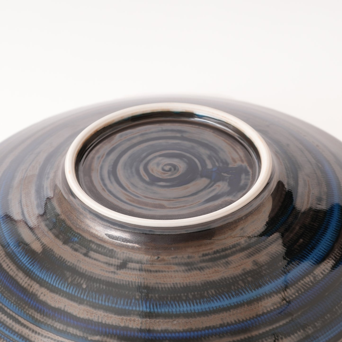 Fukuharu Oil-Drop Glaze Large Plate (Tenmokuyū, Tobikanna)